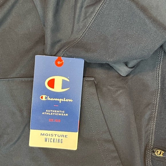 NWT Navy Champion Hoodie, Men’s Medium, Moisture Wicking, Fleece Lining - Picture 5 of 5